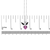 Sterling Silver Diamond Accent & Created Pink Sapphire Angel Heart Pendant Necklace