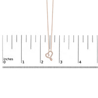 14k Rose Gold Plated Silver 1/10 Cttw Diamond Open Heart Pendant Necklace