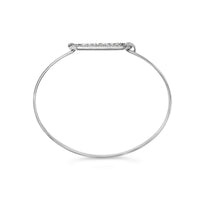 .925 Sterling Silver 1/5 Cttw Diamond Mom Bangle Bracelet