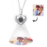 Personalized Heart Projection Necklace with Diamonds