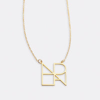18k gold light luxury combination customized letter necklace - KIAHMILLA