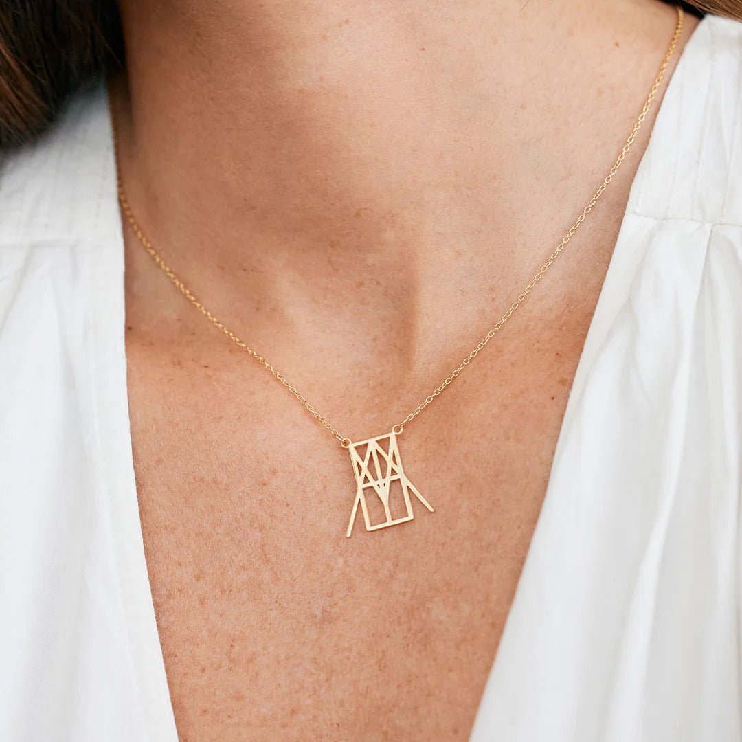 18k gold light luxury combination customized letter necklace - KIAHMILLA