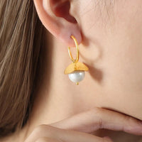 18K Gold - Plated Bead Dangle Earrings - Coolpeacock
