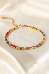 18K Gold Plated Multicolored Cubic Zirconia Bracelet - Coolpeacock