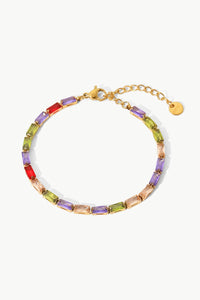 18K Gold Plated Multicolored Cubic Zirconia Bracelet - Coolpeacock