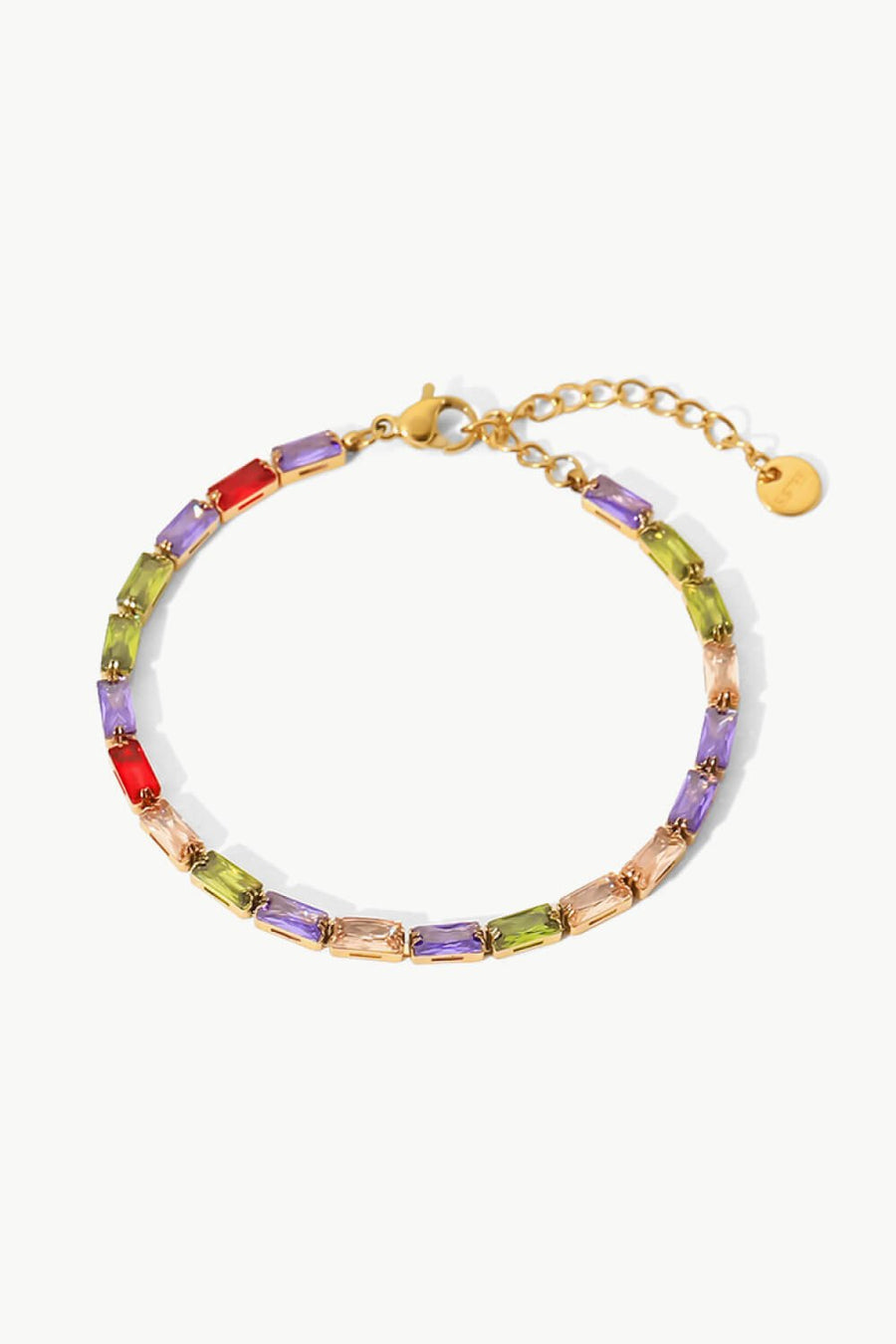 18K Gold Plated Multicolored Cubic Zirconia Bracelet - Coolpeacock