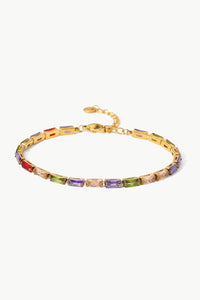 18K Gold Plated Multicolored Cubic Zirconia Bracelet - Coolpeacock