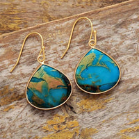 18K Gold - Plated Natural Stone Earrings - Coolpeacock