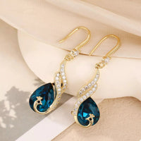 18K Gold - Plated Peacock Teardrop Earrings - Coolpeacock