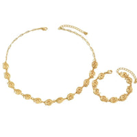 18K Gold - Plated Spiral Neclace and Bracelet Jewelry Set - Coolpeacock