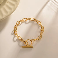 18K Gold - Plated Stainless Steel Toggle Chain Bracelet - Coolpeacock