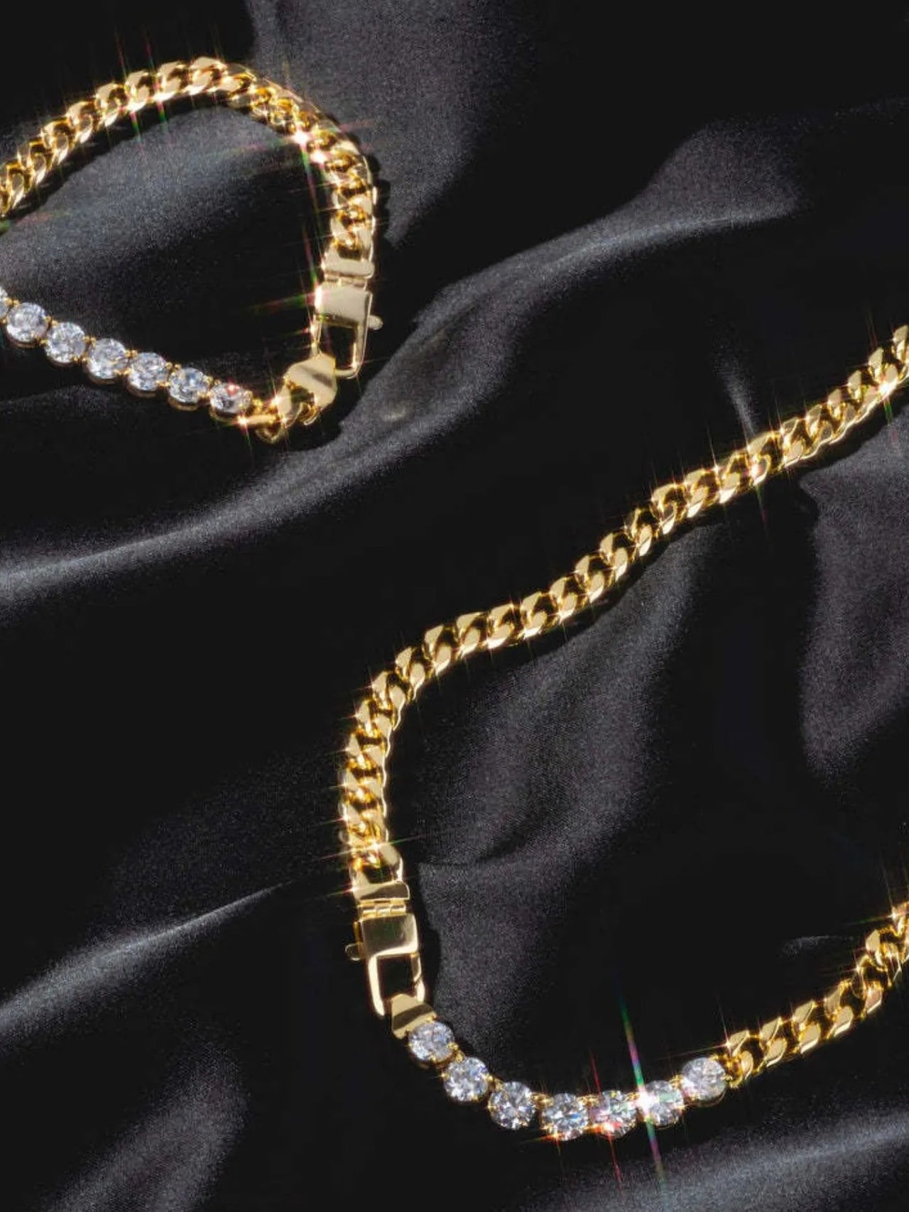 18K Gold - Plated Zircon Necklace and Bracelet Jewelry Set - Coolpeacock