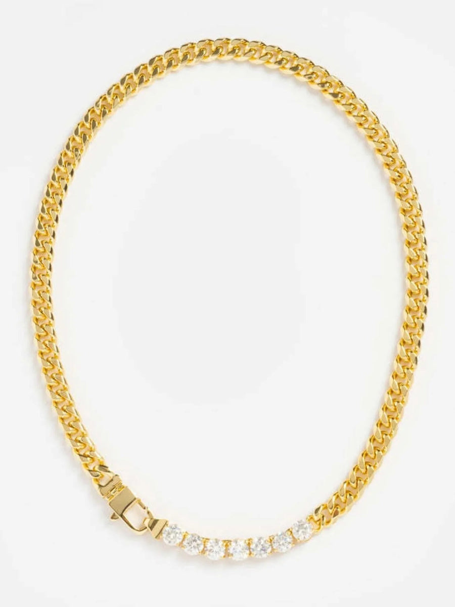 18K Gold - Plated Zircon Necklace and Bracelet Jewelry Set - Coolpeacock