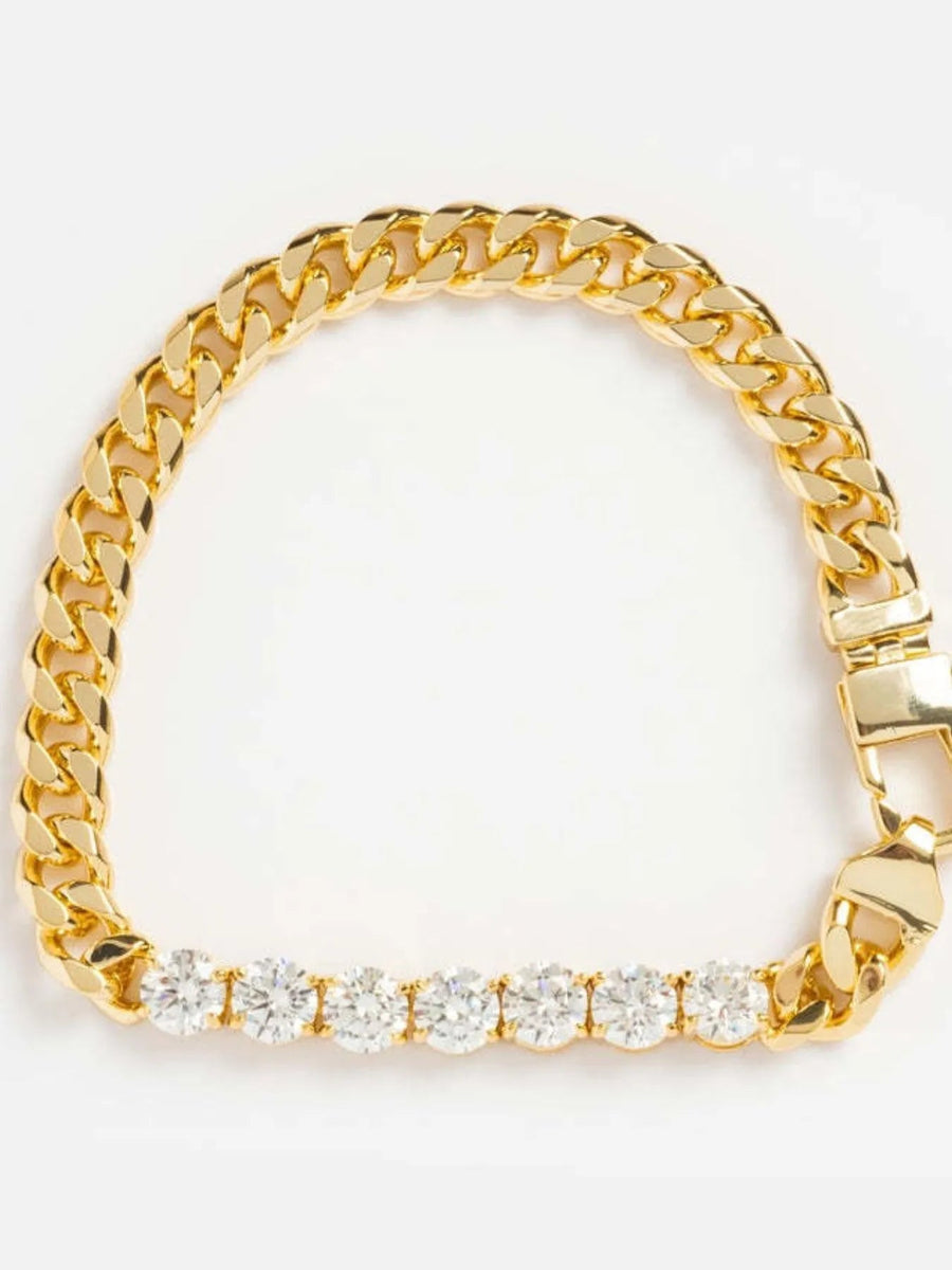 18K Gold - Plated Zircon Necklace and Bracelet Jewelry Set - Coolpeacock