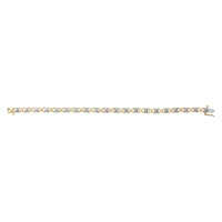 10K Yellow Gold Plated .925 Sterling Silver Diamond Accent Cluster and X Link Bracelet