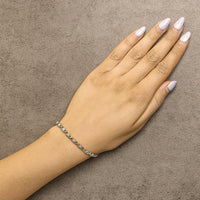 10K Yellow Gold Plated .925 Sterling Silver Diamond Accent Cluster and X Link Bracelet