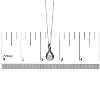 Black Rhodium Plated Sterling Silver Diamond Accent Swirl Drop Pendant Necklace