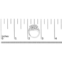Sterling Silver 1.0 Cttw Diamond Swirl Cluster Cocktail Ring