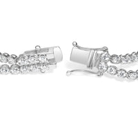 18K White Gold 5 3/5 Cttw Natural Diamond Double Row Link Tennis Bracelet (G-H Color, VS1-VS2 Clarity) - 7