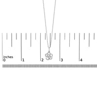 Sterling Silver 1/10 Cttw Diamond Floral Pendant Necklace