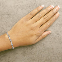 .925 Sterling Silver 1/2 Cttw Diamond Cluster and Bar Bolo Bracelet
