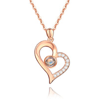 Personalized Heart Pendant Photo Projection Necklace