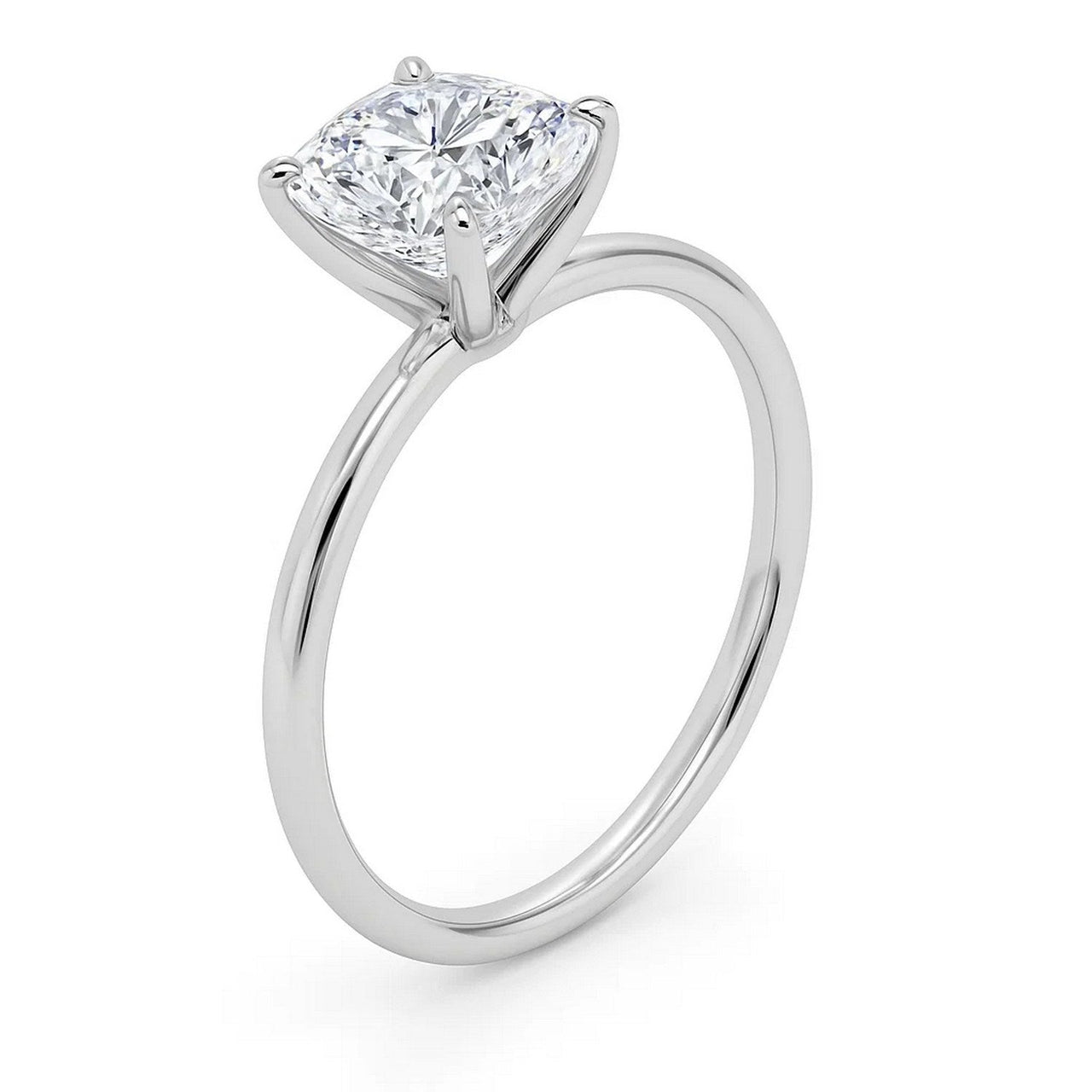 2 Carat Cushion Lab Grown IGI G/VS1 Diamond Solitaire Ring in 10K White Gold - KIAHMILLA
