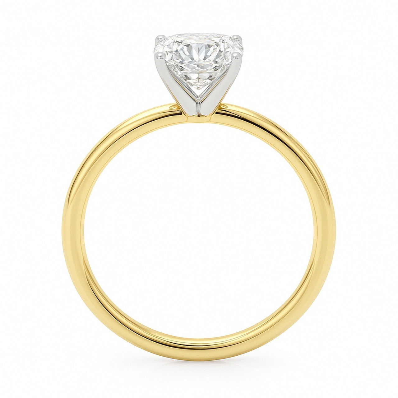 2 Carat Cushion Lab Grown IGI G/VS1 Diamond Solitaire Ring in 10K Yellow Gold - KIAHMILLA