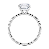 2 Carat Emerald Lab Grown IGI G/VS1 Diamond Solitaire Ring in 10K White Gold - KIAHMILLA