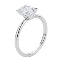 2 Carat Emerald Lab Grown IGI G/VS1 Diamond Solitaire Ring in 10K White Gold - KIAHMILLA