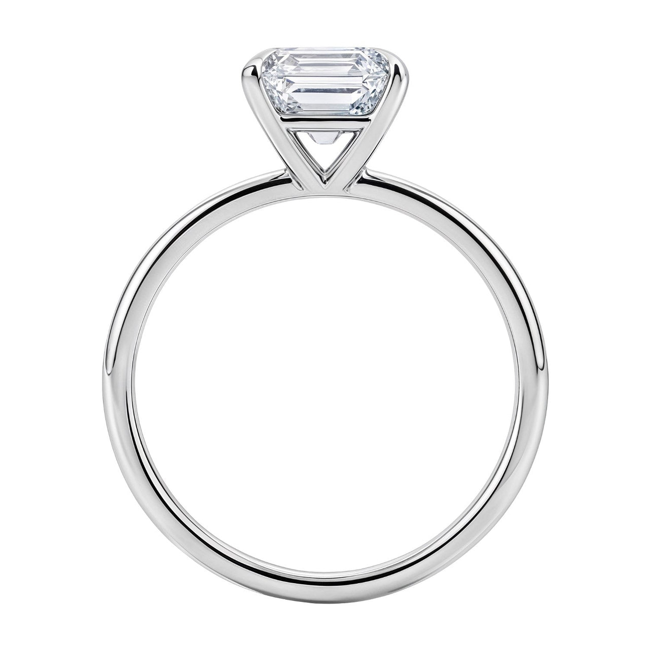 2 Carat Emerald Lab Grown IGI G/VS1 Diamond Solitaire Ring in 14K White Gold - KIAHMILLA