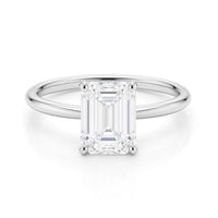 2 Carat Emerald Lab Grown IGI G/VS1 Diamond Solitaire Ring in 14K White Gold - KIAHMILLA