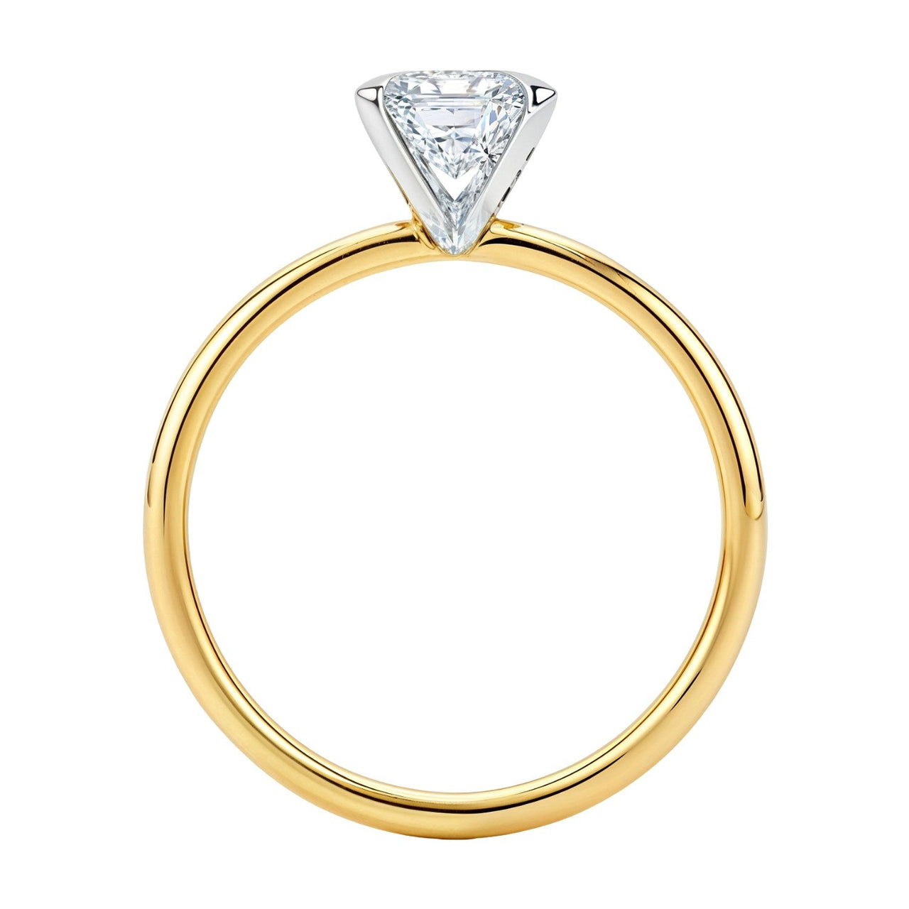2 Carat Emerald Lab Grown IGI G/VS1 Diamond Solitaire Ring in 14K Yellow Gold - KIAHMILLA
