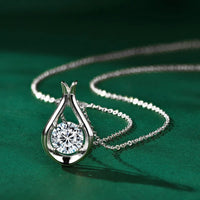 2 Carat Moissanite 925 Sterling Silver Pendant Necklace - Coolpeacock