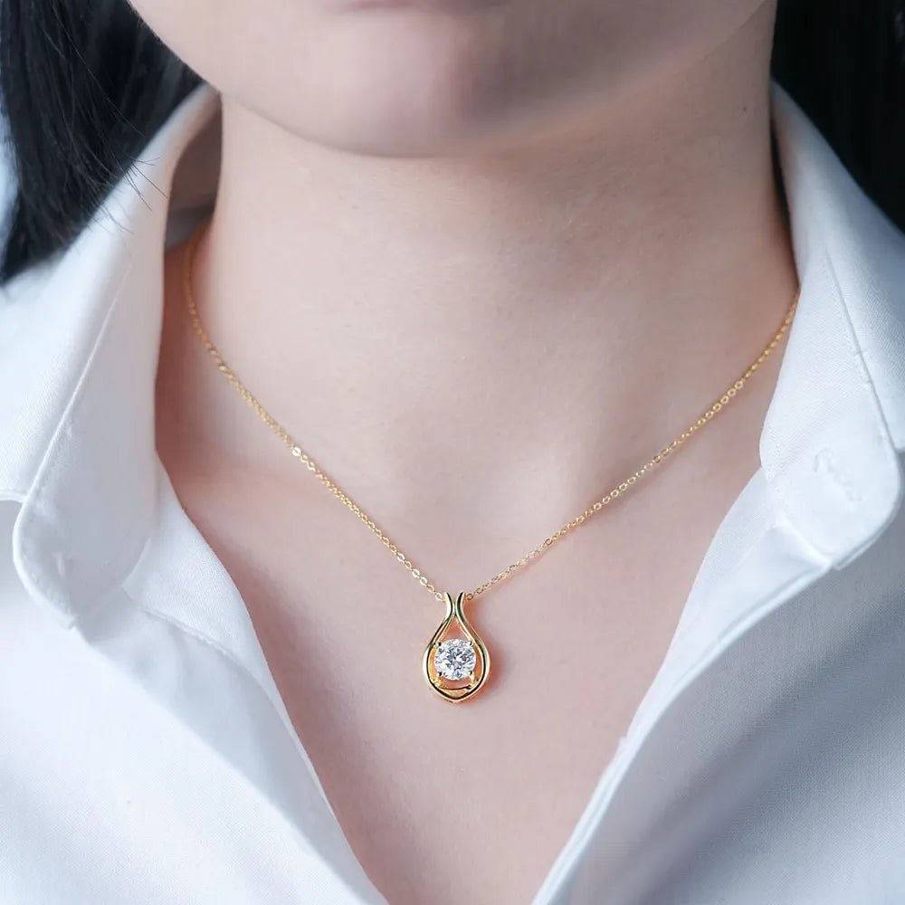 2 Carat Moissanite 925 Sterling Silver Pendant Necklace - Coolpeacock