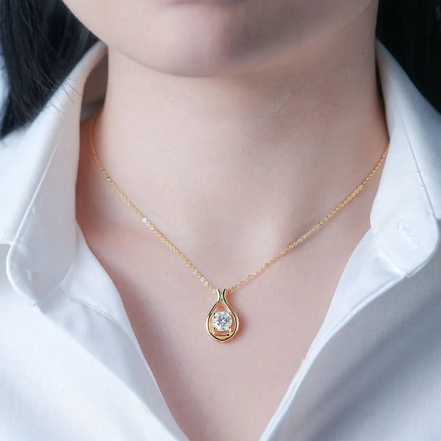 2 Carat Moissanite 925 Sterling Silver Pendant Necklace - Coolpeacock