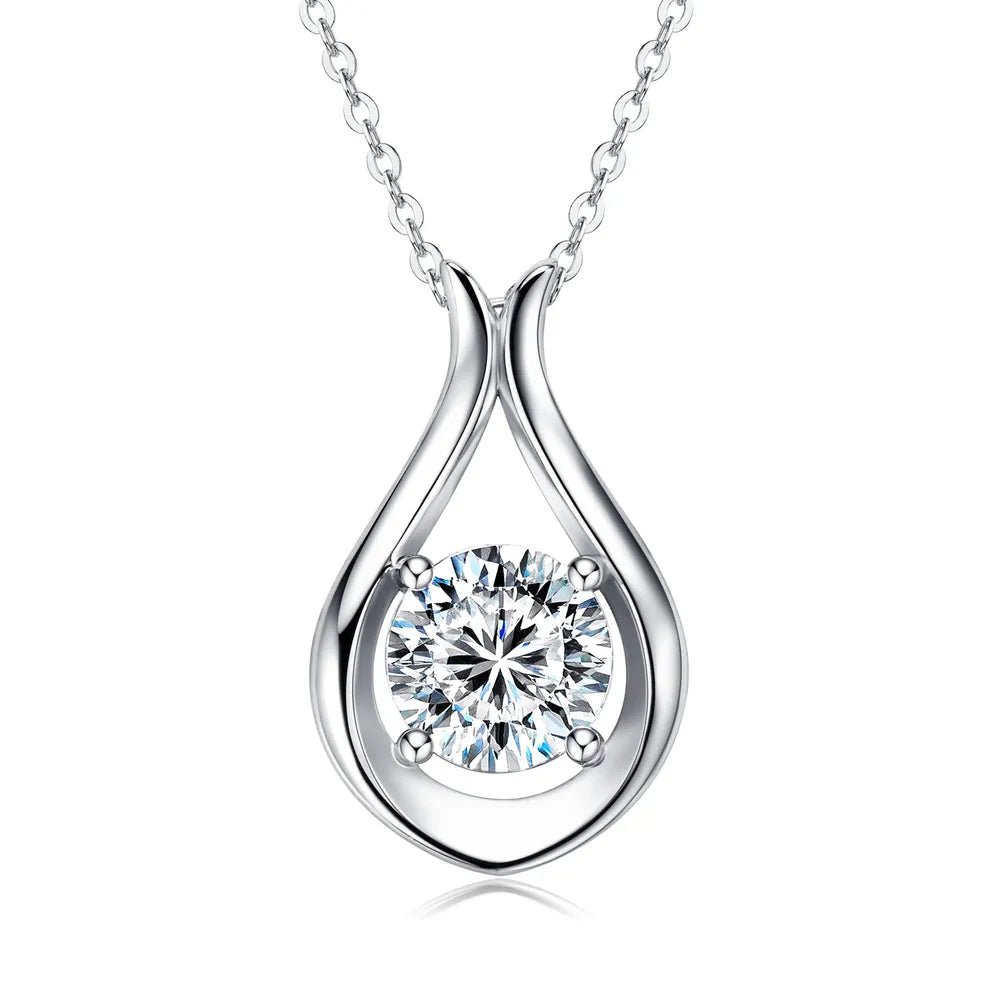 2 Carat Moissanite 925 Sterling Silver Pendant Necklace - Coolpeacock