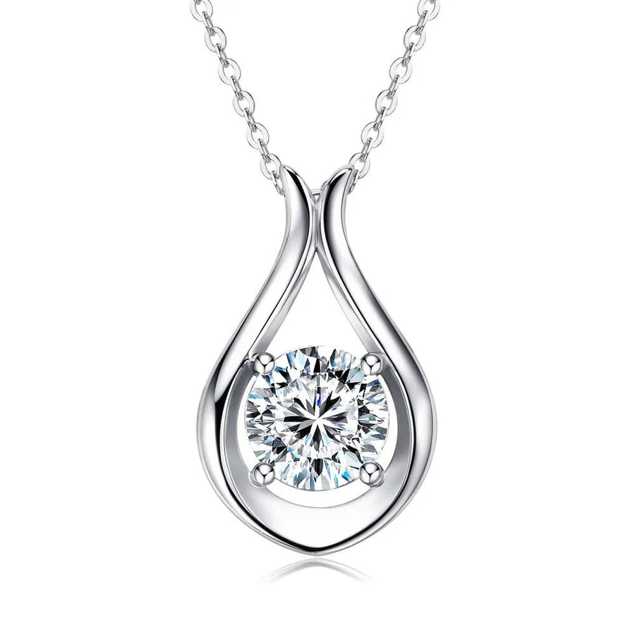 2 Carat Moissanite 925 Sterling Silver Pendant Necklace - Coolpeacock