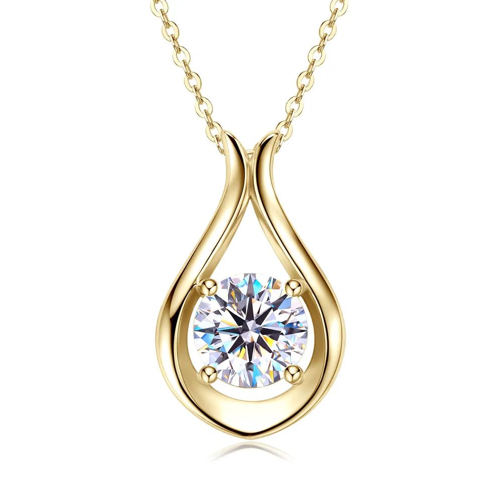 2 Carat Moissanite 925 Sterling Silver Pendant Necklace - Coolpeacock