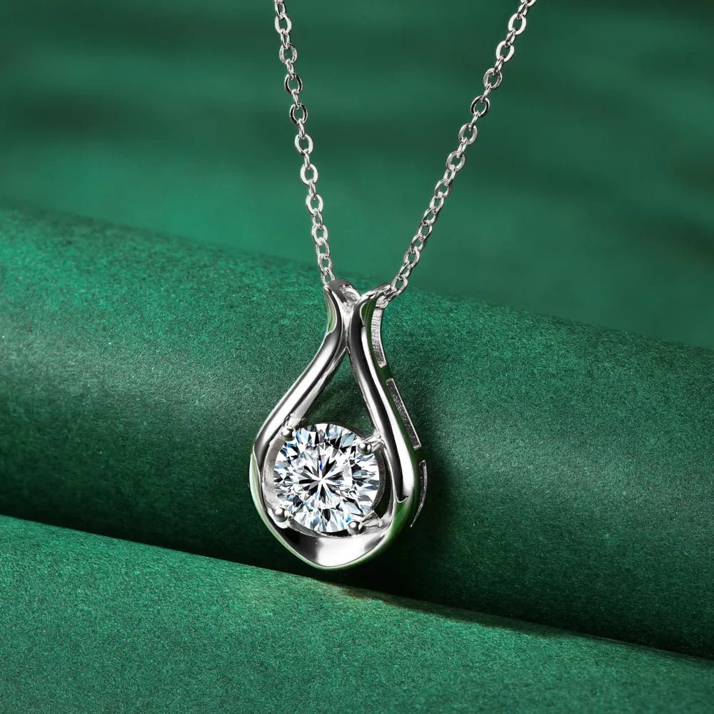 2 Carat Moissanite 925 Sterling Silver Pendant Necklace - Coolpeacock