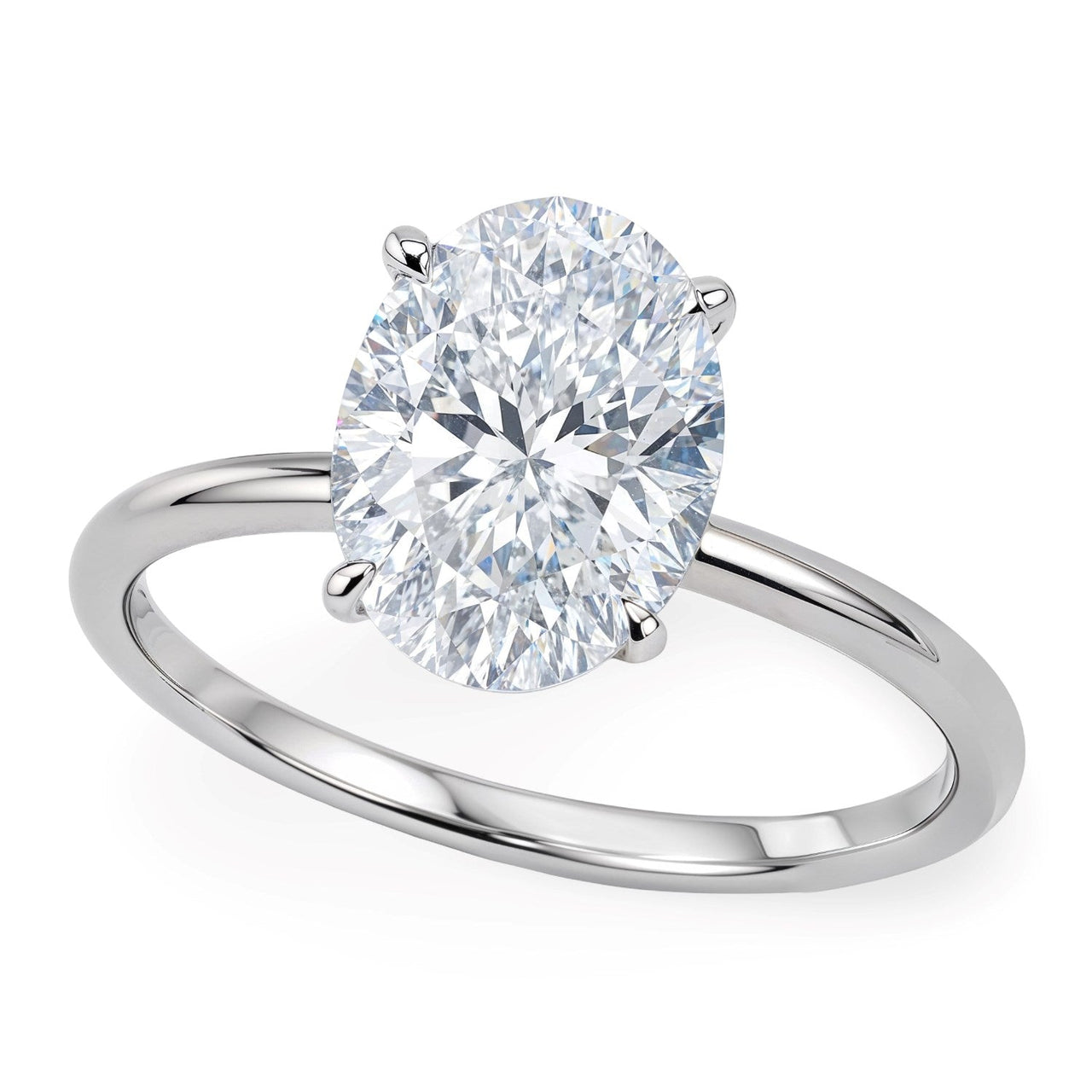 2 Carat Oval Lab Grown IGI G/VS1 Diamond Solitaire Ring in 10K White Gold - KIAHMILLA