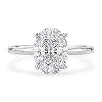 2 Carat Oval Lab Grown IGI G/VS1 Diamond Solitaire Ring in 10K White Gold - KIAHMILLA