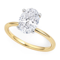 2 Carat Oval Lab Grown IGI G/VS1 Diamond Solitaire Ring in 10K Yellow Gold - KIAHMILLA