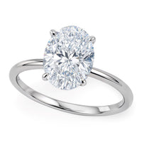 2 Carat Oval Lab Grown IGI G/VS1 Diamond Solitaire Ring in 14K White Gold - KIAHMILLA