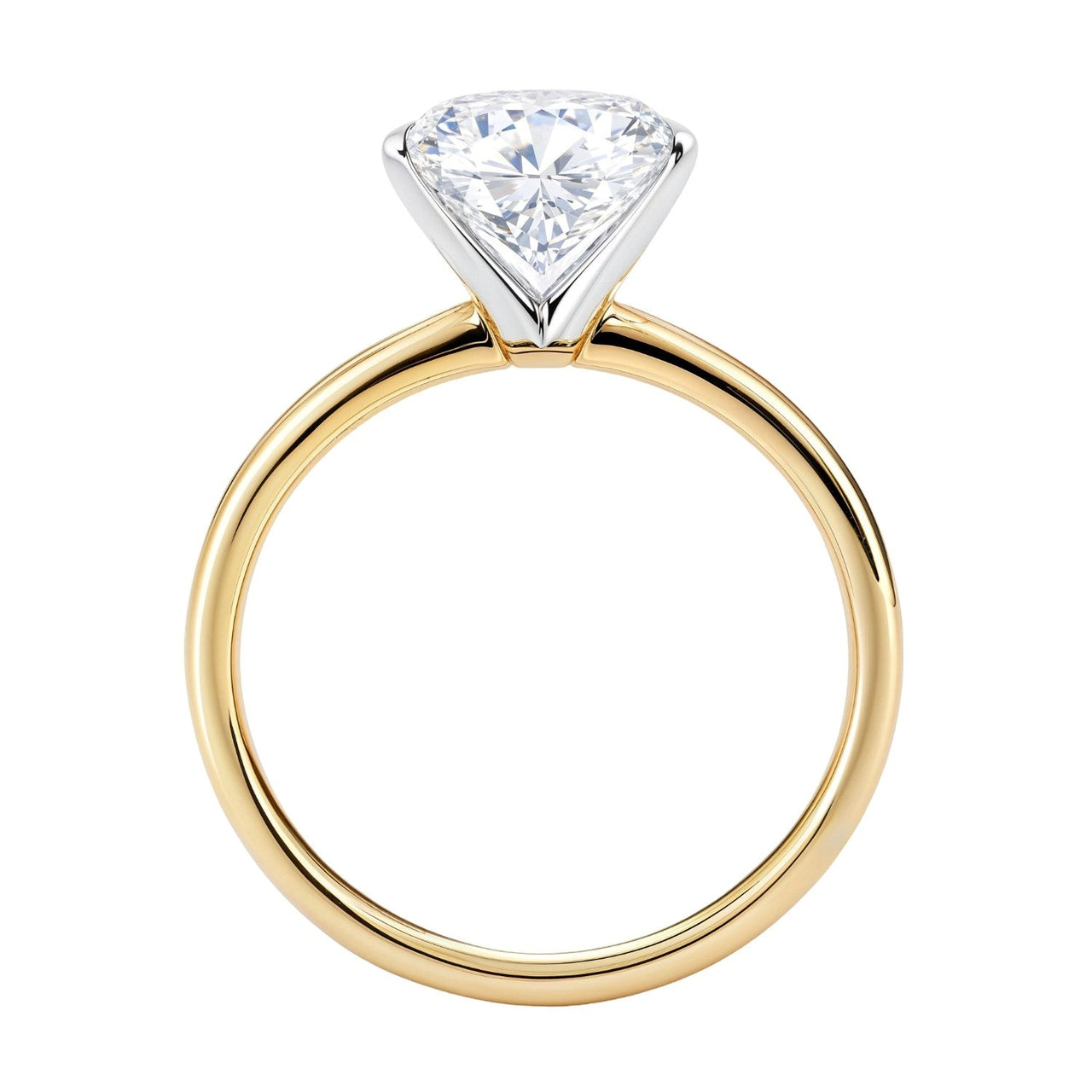 2 Carat Oval Lab Grown IGI G/VS1 Diamond Solitaire Ring in 14K Yellow Gold - KIAHMILLA