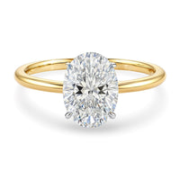 2 Carat Oval Lab Grown IGI G/VS1 Diamond Solitaire Ring in 14K Yellow Gold - KIAHMILLA