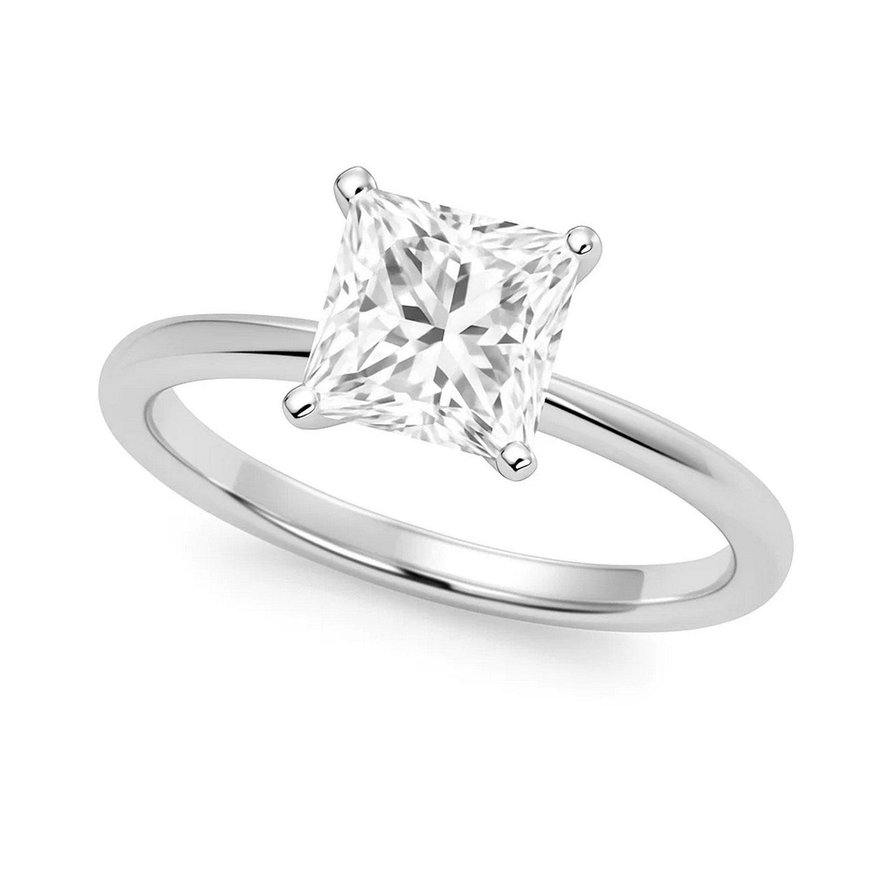 2 Carat Princess Lab Grown IGI G/VS1 Diamond Solitaire Ring in 10K White Gold - KIAHMILLA