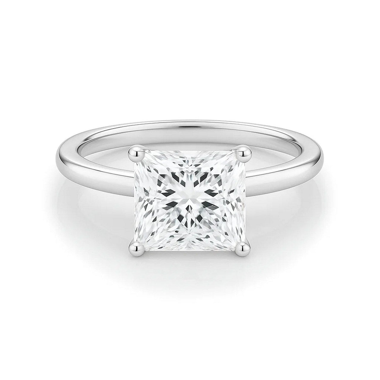2 Carat Princess Lab Grown IGI G/VS1 Diamond Solitaire Ring in 14K White Gold - KIAHMILLA