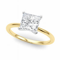 2 Carat Princess Lab Grown IGI G/VS1 Diamond Solitaire Ring in 14K Yellow Gold - KIAHMILLA