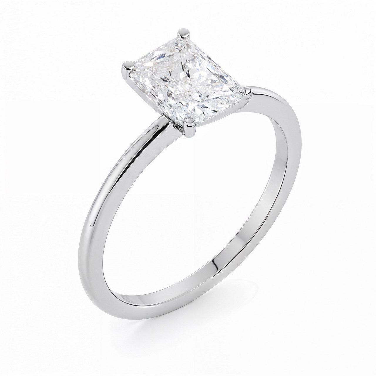 2 Carat Radiant Lab Grown IGI G/VS1 Diamond Solitaire Ring in 10K White Gold - KIAHMILLA
